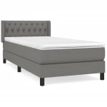 ΚΡΕΒΑΤΙ BOXSPRING ΜΕ ΣΤΡΩΜΑ ΣΚΟΥΡΟ ΓΚΡΙ 90X190 ΕΚ. ΥΦΑΣΜΑΤΙΝΟ 3129914