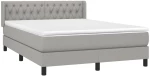 ΚΡΕΒΑΤΙ BOXSPRING ΜΕ ΣΤΡΩΜΑ ΑΝΟΙΧΤΟ ΓΚΡΙ 140X200 ΕΚ. ΥΦΑΣΜΑΤΙΝΟ 3129953