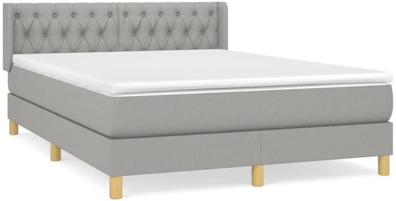 ΚΡΕΒΑΤΙ BOXSPRING ΜΕ ΣΤΡΩΜΑ ΑΝΟΙΧΤΟ ΓΚΡΙ 140X190 ΕΚ. ΥΦΑΣΜΑΤΙΝΟ 3130505