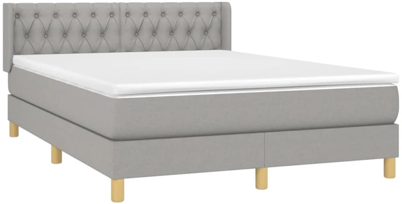 ΚΡΕΒΑΤΙ BOXSPRING ΜΕ ΣΤΡΩΜΑ ΑΝΟΙΧΤΟ ΓΚΡΙ 140X190 ΕΚ. ΥΦΑΣΜΑΤΙΝΟ 3130505