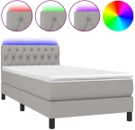 ΚΡΕΒΑΤΙ BOXSPRING ΜΕ ΣΤΡΩΜΑ & LED ΑΝ.ΓΚΡΙ 90X200 ΕΚ. ΥΦΑΣΜΑΤΙΝΟ 3133365