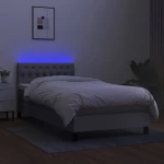 ΚΡΕΒΑΤΙ BOXSPRING ΜΕ ΣΤΡΩΜΑ & LED ΑΝ.ΓΚΡΙ 90X200 ΕΚ. ΥΦΑΣΜΑΤΙΝΟ 3133365
