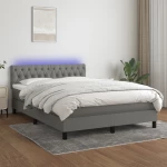 ΚΡΕΒΑΤΙ BOXSPRING ΜΕ ΣΤΡΩΜΑ & LED ΣΚ.ΓΚΡΙ 140X200 ΕΚ ΥΦΑΣΜΑΤΙΝΟ 3133398