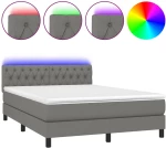 ΚΡΕΒΑΤΙ BOXSPRING ΜΕ ΣΤΡΩΜΑ & LED ΣΚ.ΓΚΡΙ 140X200 ΕΚ ΥΦΑΣΜΑΤΙΝΟ 3133398