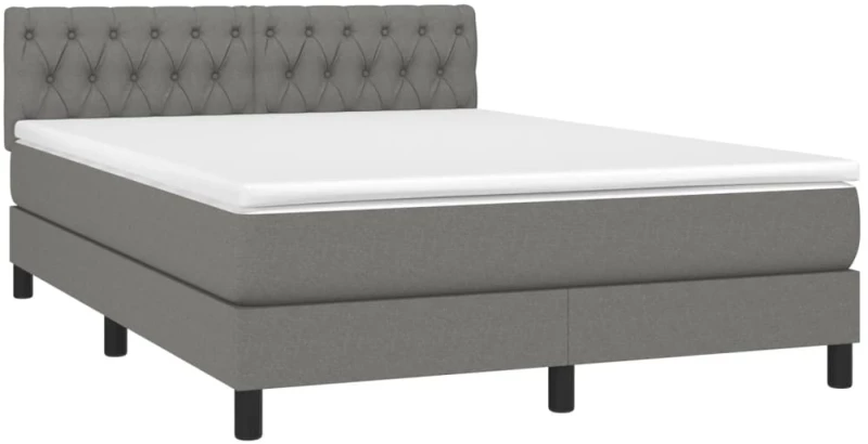 ΚΡΕΒΑΤΙ BOXSPRING ΜΕ ΣΤΡΩΜΑ & LED ΣΚ.ΓΚΡΙ 140X200 ΕΚ ΥΦΑΣΜΑΤΙΝΟ 3133398