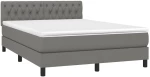 ΚΡΕΒΑΤΙ BOXSPRING ΜΕ ΣΤΡΩΜΑ & LED ΣΚ.ΓΚΡΙ 140X200 ΕΚ ΥΦΑΣΜΑΤΙΝΟ 3133398