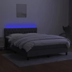 ΚΡΕΒΑΤΙ BOXSPRING ΜΕ ΣΤΡΩΜΑ & LED ΣΚ.ΓΚΡΙ 140X200 ΕΚ ΥΦΑΣΜΑΤΙΝΟ 3133398
