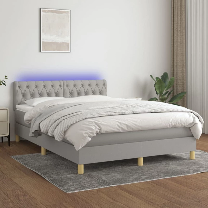 ΚΡΕΒΑΤΙ BOXSPRING ΜΕ ΣΤΡΩΜΑ & LED ΑΝ.ΓΚΡΙ 140X190ΕΚ. ΥΦΑΣΜΑΤΙΝΟ 3133949