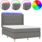 ΚΡΕΒΑΤΙ BOXSPRING ΜΕ ΣΤΡΩΜΑ & LED ΣΚ.ΓΚΡΙ 140X190ΕΚ. ΥΦΑΣΜΑΤΙΝΟ 3139110