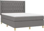 ΚΡΕΒΑΤΙ BOXSPRING ΜΕ ΣΤΡΩΜΑ & LED ΣΚ.ΓΚΡΙ 140X190ΕΚ. ΥΦΑΣΜΑΤΙΝΟ 3139110