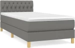 ΚΡΕΒΑΤΙ BOXSPRING ΜΕ ΣΤΡΩΜΑ ΣΚΟΥΡΟ ΓΚΡΙ 90X200 ΕΚ. ΥΦΑΣΜΑΤΙΝΟ 3140826