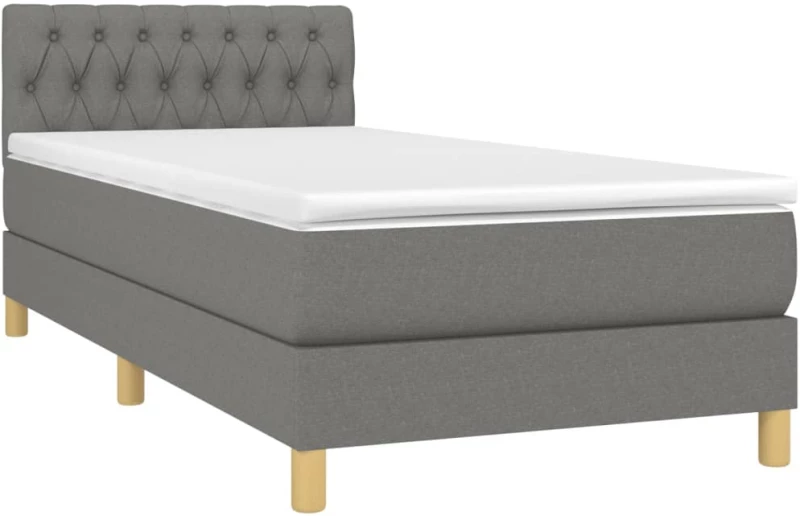ΚΡΕΒΑΤΙ BOXSPRING ΜΕ ΣΤΡΩΜΑ ΣΚΟΥΡΟ ΓΚΡΙ 90X200 ΕΚ. ΥΦΑΣΜΑΤΙΝΟ 3140826