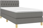 ΚΡΕΒΑΤΙ BOXSPRING ΜΕ ΣΤΡΩΜΑ ΣΚΟΥΡΟ ΓΚΡΙ 90X200 ΕΚ. ΥΦΑΣΜΑΤΙΝΟ 3140826