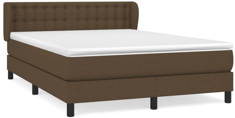 ΚΡΕΒΑΤΙ BOXSPRING ΜΕ ΣΤΡΩΜΑ ΣΚΟΥΡΟ ΚΑΦΕ 140X200 ΕΚ ΥΦΑΣΜΑΤΙΝΟ 3126568