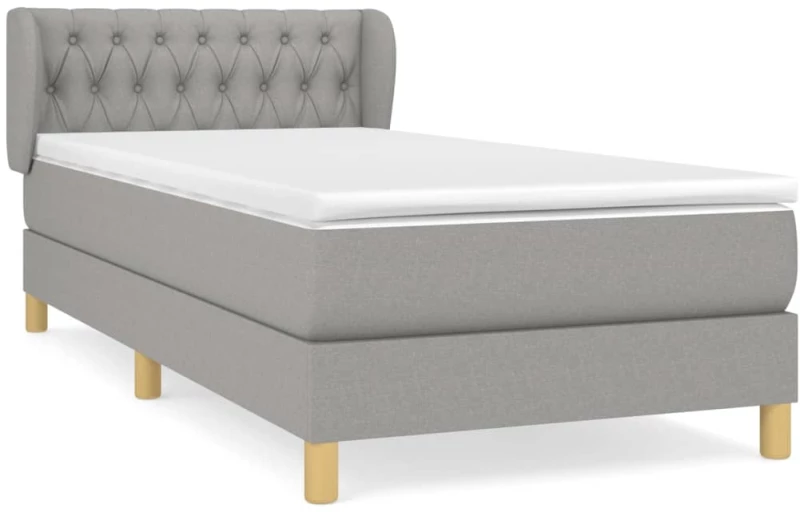 ΚΡΕΒΑΤΙ BOXSPRING ΜΕ ΣΤΡΩΜΑ ΑΝΟΙΧΤΟ ΓΚΡΙ 90X190 ΕΚ. ΥΦΑΣΜΑΤΙΝΟ 3127005