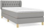 ΚΡΕΒΑΤΙ BOXSPRING ΜΕ ΣΤΡΩΜΑ ΑΝΟΙΧΤΟ ΓΚΡΙ 90X190 ΕΚ. ΥΦΑΣΜΑΤΙΝΟ 3127005