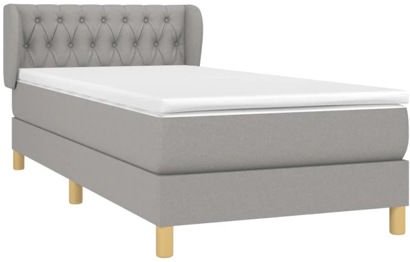 ΚΡΕΒΑΤΙ BOXSPRING ΜΕ ΣΤΡΩΜΑ ΑΝΟΙΧΤΟ ΓΚΡΙ 90X190 ΕΚ. ΥΦΑΣΜΑΤΙΝΟ 3127005