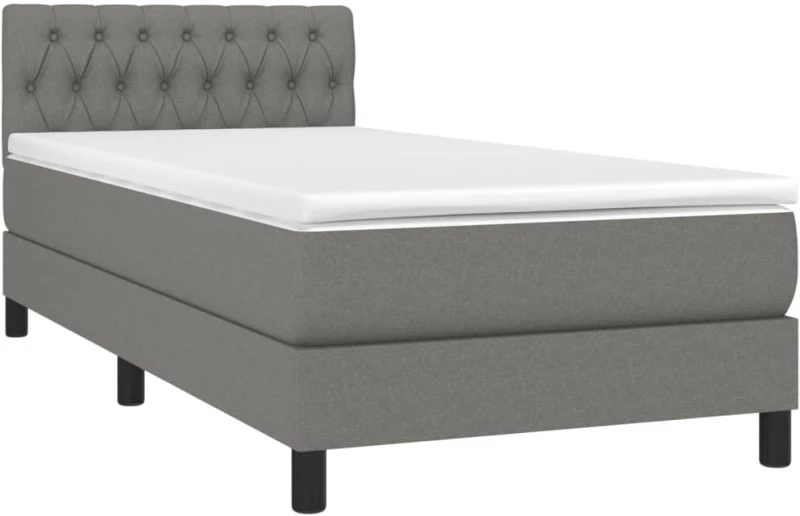 ΚΡΕΒΑΤΙ BOXSPRING ΜΕ ΣΤΡΩΜΑ & LED ΣΚ.ΓΚΡΙ 90X190 ΕΚ. ΥΦΑΣΜΑΤΙΝΟ 3133358