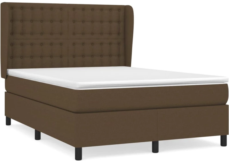 ΚΡΕΒΑΤΙ BOXSPRING ΜΕ ΣΤΡΩΜΑ ΣΚΟΥΡΟ ΚΑΦΕ 140X200 ΕΚ ΥΦΑΣΜΑΤΙΝΟ 3128288