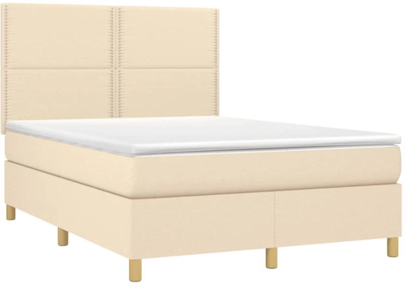 ΚΡΕΒΑΤΙ BOXSPRING ΜΕ ΣΤΡΩΜΑ & LED ΚΡΕΜ 140X200 ΕΚ. ΥΦΑΣΜΑΤΙΝΟ 3133962