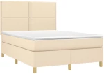 ΚΡΕΒΑΤΙ BOXSPRING ΜΕ ΣΤΡΩΜΑ & LED ΚΡΕΜ 140X200 ΕΚ. ΥΦΑΣΜΑΤΙΝΟ 3133962
