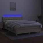 ΚΡΕΒΑΤΙ BOXSPRING ΜΕ ΣΤΡΩΜΑ & LED ΚΡΕΜ 140X200 ΕΚ. ΥΦΑΣΜΑΤΙΝΟ 3133962