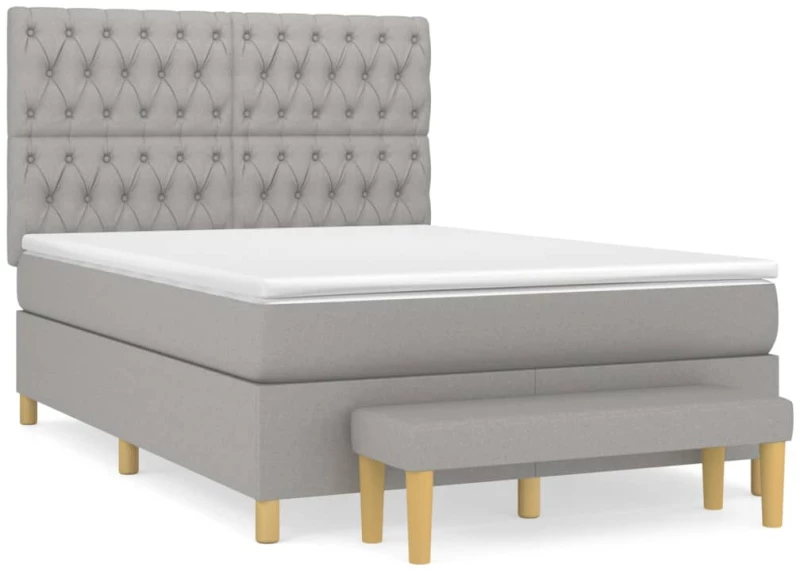 ΚΡΕΒΑΤΙ BOXSPRING ΜΕ ΣΤΡΩΜΑ ΑΝΟΙΧΤΟ ΓΚΡΙ 140X200 ΕΚ. ΥΦΑΣΜΑΤΙΝΟ 3137397