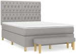 ΚΡΕΒΑΤΙ BOXSPRING ΜΕ ΣΤΡΩΜΑ ΑΝΟΙΧΤΟ ΓΚΡΙ 140X200 ΕΚ. ΥΦΑΣΜΑΤΙΝΟ 3137397