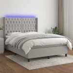 ΚΡΕΒΑΤΙ BOXSPRING ΜΕ ΣΤΡΩΜΑ & LED ΑΝ.ΓΚΡΙ 140X200ΕΚ. ΥΦΑΣΜΑΤΙΝΟ 3138557