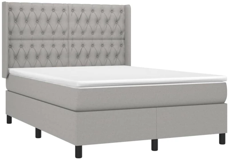ΚΡΕΒΑΤΙ BOXSPRING ΜΕ ΣΤΡΩΜΑ & LED ΑΝ.ΓΚΡΙ 140X200ΕΚ. ΥΦΑΣΜΑΤΙΝΟ 3138557