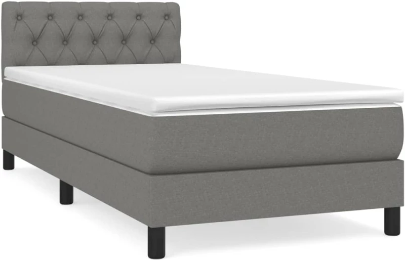 ΚΡΕΒΑΤΙ BOXSPRING ΜΕ ΣΤΡΩΜΑ ΣΚΟΥΡΟ ΓΚΡΙ 80X200 ΕΚ. ΥΦΑΣΜΑΤΙΝΟ 3140250