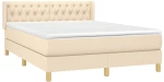 ΚΡΕΒΑΤΙ BOXSPRING ΜΕ ΣΤΡΩΜΑ ΚΡΕΜ 140X200 ΕΚ. ΥΦΑΣΜΑΤΙΝΟ 3130518