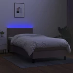 ΚΡΕΒΑΤΙ BOXSPRING ΜΕ ΣΤΡΩΜΑ & LED TAUPE 100X200 ΕΚ. ΥΦΑΣΜΑΤΙΝΟ 3132977