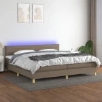 ΚΡΕΒΑΤΙ BOXSPRING ΜΕ ΣΤΡΩΜΑ & LED TAUPE 200X200 ΕΚ. ΥΦΑΣΜΑΤΙΝΟ 3133825
