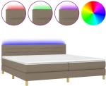 ΚΡΕΒΑΤΙ BOXSPRING ΜΕ ΣΤΡΩΜΑ & LED TAUPE 200X200 ΕΚ. ΥΦΑΣΜΑΤΙΝΟ 3133825
