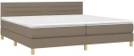 ΚΡΕΒΑΤΙ BOXSPRING ΜΕ ΣΤΡΩΜΑ & LED TAUPE 200X200 ΕΚ. ΥΦΑΣΜΑΤΙΝΟ 3133825