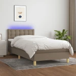 ΚΡΕΒΑΤΙ BOXSPRING ΜΕ ΣΤΡΩΜΑ & LED TAUPE 100X200 ΕΚ. ΥΦΑΣΜΑΤΙΝΟ 3134017