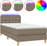 ΚΡΕΒΑΤΙ BOXSPRING ΜΕ ΣΤΡΩΜΑ & LED TAUPE 100X200 ΕΚ. ΥΦΑΣΜΑΤΙΝΟ 3134017