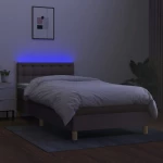 ΚΡΕΒΑΤΙ BOXSPRING ΜΕ ΣΤΡΩΜΑ & LED TAUPE 100X200 ΕΚ. ΥΦΑΣΜΑΤΙΝΟ 3134017