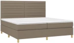 ΚΡΕΒΑΤΙ BOXSPRING ΜΕ ΣΤΡΩΜΑ & LED TAUPE 200X200 ΕΚ. ΥΦΑΣΜΑΤΙΝΟ 3135545