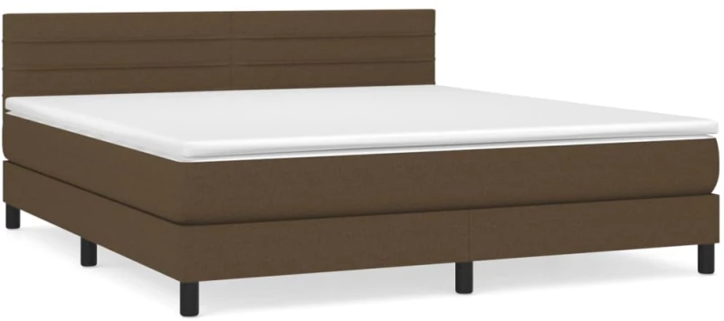 ΚΡΕΒΑΤΙ BOXSPRING ΜΕ ΣΤΡΩΜΑ ΣΚΟΥΡΟ ΚΑΦΕ 160X200 ΕΚ ΥΦΑΣΜΑΤΙΝΟ 3140148