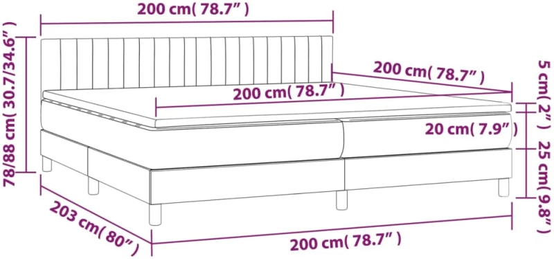 ΚΡΕΒΑΤΙ BOXSPRING ΜΕ ΣΤΡΩΜΑ TAUPE 200X200 ΕΚ. ΥΦΑΣΜΑΤΙΝΟ 3140805
