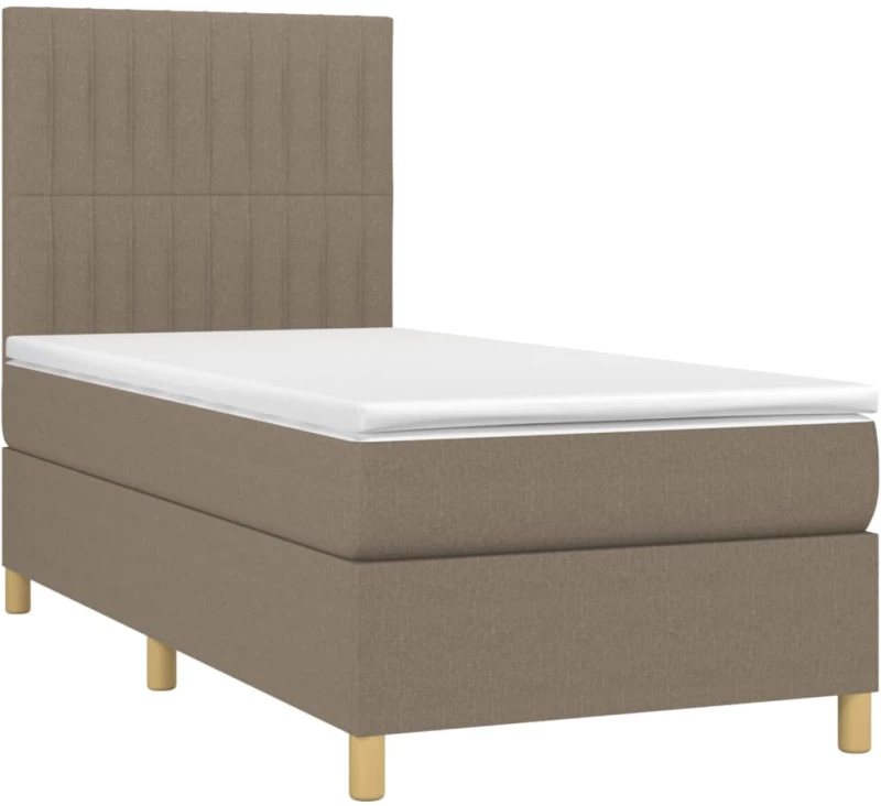 ΚΡΕΒΑΤΙ BOXSPRING ΜΕ ΣΤΡΩΜΑ TAUPE 100 X 200 ΕΚ. ΥΦΑΣΜΑΤΙΝΟ 3142477