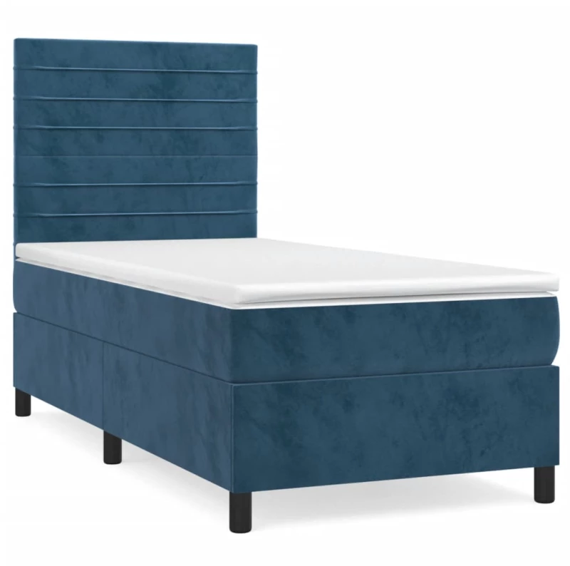 ΚΡΕΒΑΤΙ BOXSPRING ΜΕ ΣΤΡΩΜΑ ΣΚΟΥΡΟ ΜΠΛΕ 80 X 200 ΕΚ. ΒΕΛΟΥΔΙΝΟ 3143053