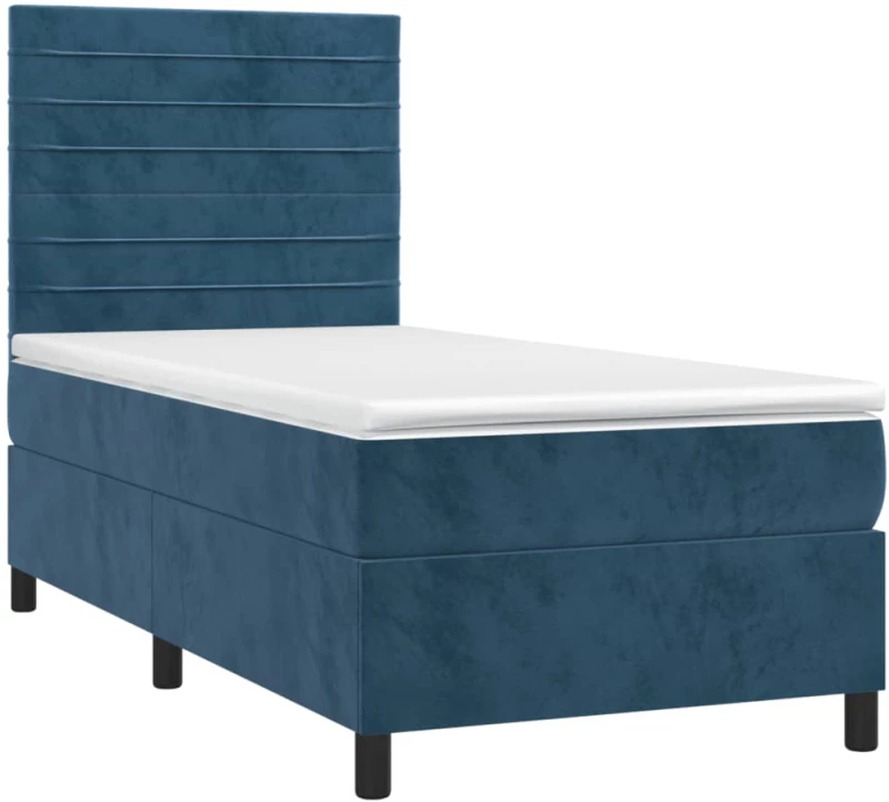 ΚΡΕΒΑΤΙ BOXSPRING ΜΕ ΣΤΡΩΜΑ ΣΚΟΥΡΟ ΜΠΛΕ 80 X 200 ΕΚ. ΒΕΛΟΥΔΙΝΟ 3143053