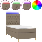 ΚΡΕΒΑΤΙ BOXSPRING ΜΕ ΣΤΡΩΜΑ & LED TAUPE 100X200 ΕΚ. ΥΦΑΣΜΑΤΙΝΟ 3135657