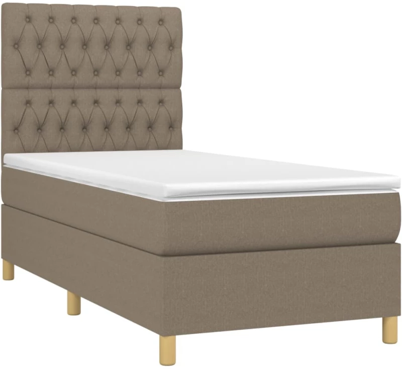 ΚΡΕΒΑΤΙ BOXSPRING ΜΕ ΣΤΡΩΜΑ & LED TAUPE 100X200 ΕΚ. ΥΦΑΣΜΑΤΙΝΟ 3135657