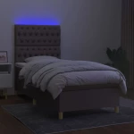 ΚΡΕΒΑΤΙ BOXSPRING ΜΕ ΣΤΡΩΜΑ & LED TAUPE 100X200 ΕΚ. ΥΦΑΣΜΑΤΙΝΟ 3135657