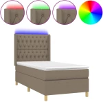 ΚΡΕΒΑΤΙ BOXSPRING ΜΕ ΣΤΡΩΜΑ & LED TAUPE 100X200 ΕΚ. ΥΦΑΣΜΑΤΙΝΟ 3139097