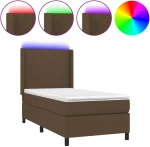 ΚΡΕΒΑΤΙ BOXSPRING ΜΕ ΣΤΡΩΜΑ & LED ΣΚ.ΚΑΦΕ 90X200 ΕΚ. ΥΦΑΣΜΑΤΙΝΟ 3138128